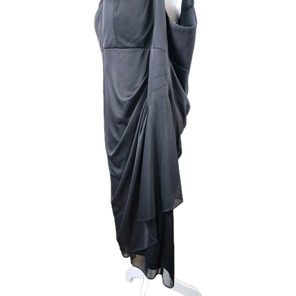 Onyx Nite Cocktail Dress Womens 22W Black Beaded Stretch Party Gala Occasion VTG - Picture 6 of 12